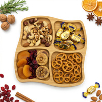 TALERZ DESKA DREWNIANA BAMBUSOWA PATERA PRZEGRODY NA PRZEKĄSKI DANIA CIASTA