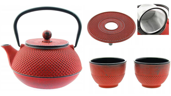 IMBRYK CZAJNIK ŻELIWNY 2x CZARKI ZESTAW NA PREZENT