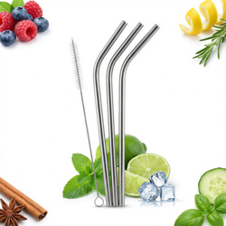 SŁOMKI METALOWE WIELORAZOWE RURKI EKO + CZYŚCIK