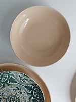 Ceramiczny TALERZ głęboki DO ZUPY 18cm linia MOSAIQUE BEIGE bez wzoru