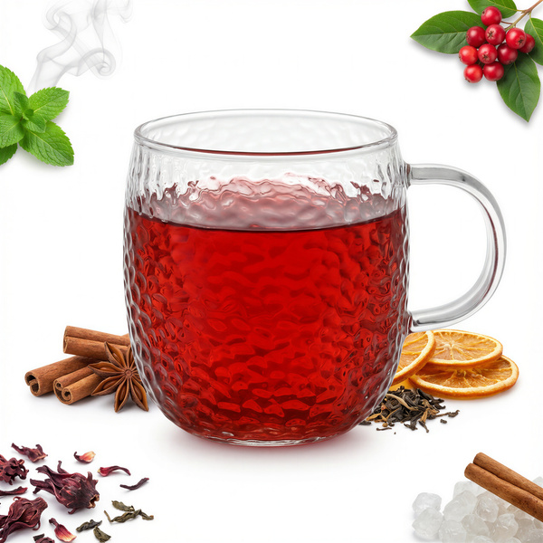 SZKLANKA KUBEK SZKLANA DO KAWY I HERBATY 333 ml 8.9 cm PRZEZROCZYSTY