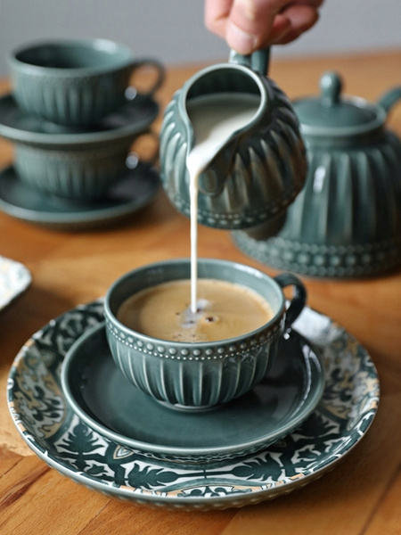 Ceramiczny TALERZ obiadowy DUŻY płytki 26cm linia MOSAIQUE OLIVE wzór