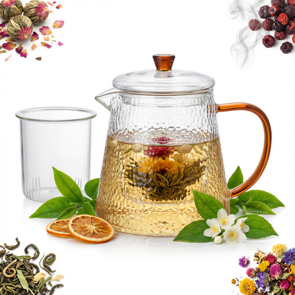 DZBANEK SZKLANY ZAPARZACZ DO HERBATY Z FILTREM 1L DZBANEK DO WODY KAWY HOT