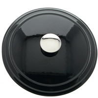 GARNEK ŻELIWNY 4.5L EMALIOWANY Z POKRYWKĄ GAR CZARNY RONDELEK SOLIDNY