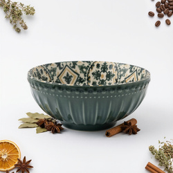 Ceramiczna MISKA 20cm DUŻA linia MOSAIQUE OLIVE salaterka WZÓR