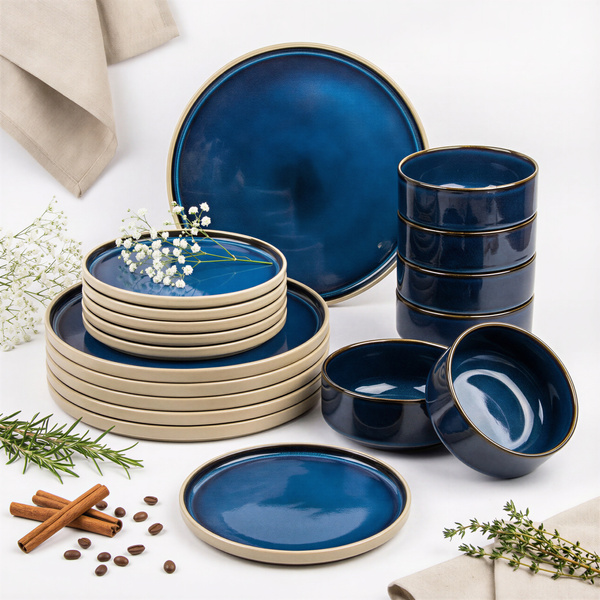 SERWIS OBIADOWY KOMPLET TALERZY 18EL. ZASTAWA OBIADOWA ZESTAW NA 6 OSÓB