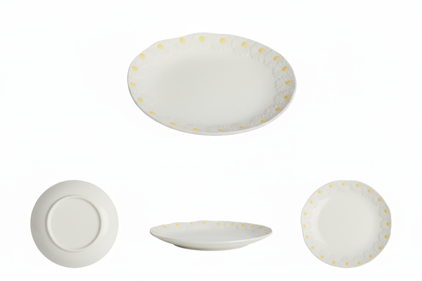 TALERZ ŚNIADANIOWY DESEROWY CERAMICZNY 21 CM ELEGANCKI DESIGN DAISY LINE