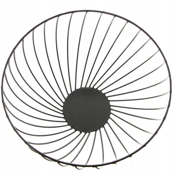 KOSZYK METALOWY CZARNY DRUCIANY NA OWOCE OZDOBNY