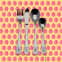 SZTUĆCE DLA DZIECI ZESTAW STAL ŁYŻECZKA WIDELEC NÓŻ ŁYŻKA 4 el.KOMPLET