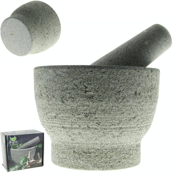 MOŹDZIERZ KUCHENNY Z TŁUCZKIEM SOLIDNY KAMIENNY GRANITOWY 14,5 cm MASYWNY