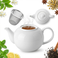 DZBANEK ZAPARZACZ SITKO STALOWE DO HERBATY I ZIÓŁ CZARNY 1L CERAMICZNY