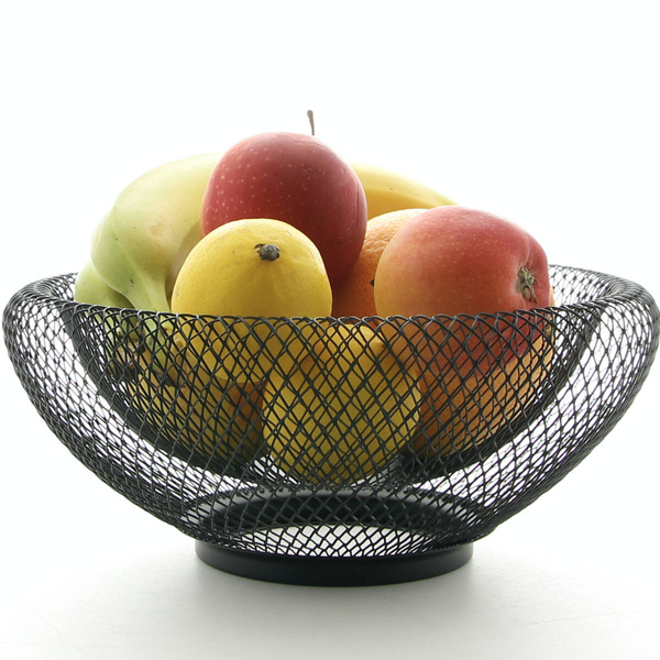 KOSZ NA OWOCE WARZYWA METALOWY KOSZ PATERA MISKA CZARNA OZDOBNA