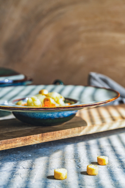 TALERZ CERAMICZNY GŁĘBOKI OMBRES 28 CM DO DESERÓW MAKARONU I ZUPY 240ML