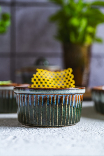 FOREMKA CERAMICZNA MISECZKA DO CREME BRULEE 10cm PIECZENIA SERWOWANIA OMBRES