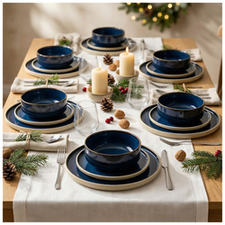 SERWIS OBIADOWY KOMPLET TALERZY 18EL. ZASTAWA OBIADOWA ZESTAW NA 6 OSÓB