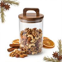 POJEMNIK SZKLANY 750 ml SŁOICZEK Z BAMBUSOWĄ POKRYWKĄ