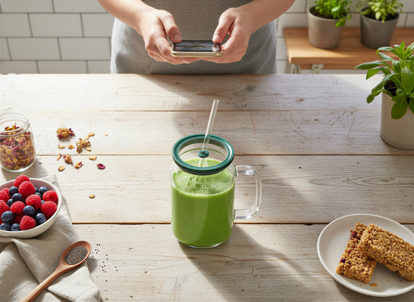 KUBEK BIDON DUŻY SZKLANY 1,5L PRZEZROCZYSTY Z POKRYWKĄ I SŁOMKĄ BIG SZKLANA