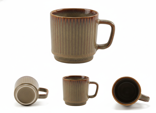 KUBEK CERAMIKA 350ML ELEGANCKI I FUNKCJONALNY BROWN BISTRO MUG