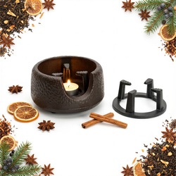 PODGRZEWACZ ŻELIWNY DUŻY POD CZAJNIK GARNEK ZAPARZACZ NA ŚWIECZKI TEALIGHT