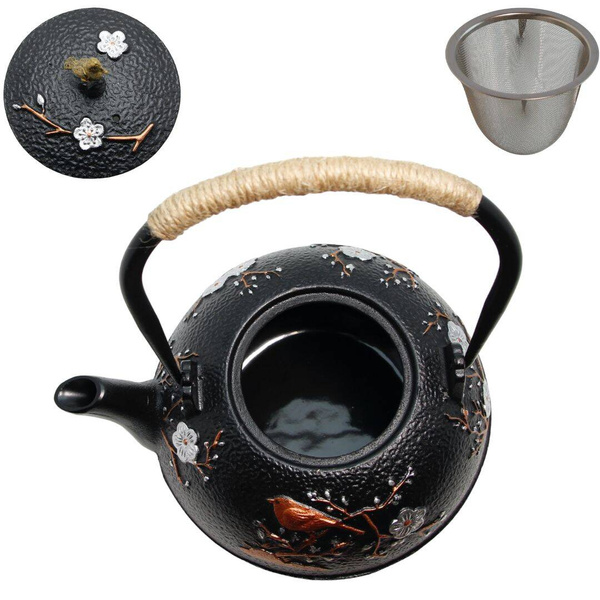 CZAJNIK IMBRYK ŻELIWNY 1,2L ZAPARZACZ SITKO DO HERBATY +2 CZARKI PODKŁADKA