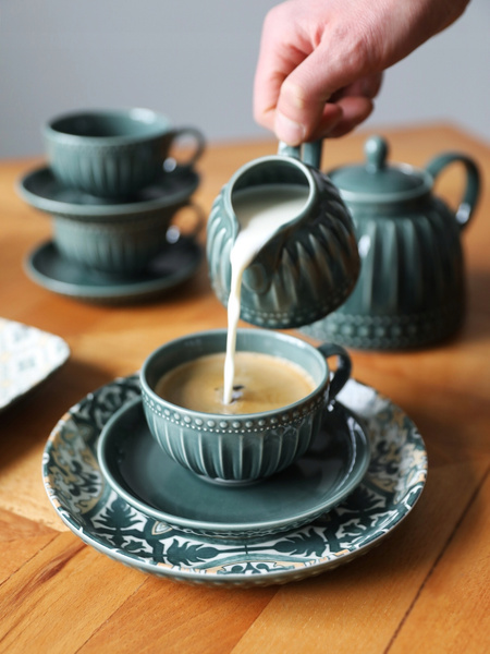 Ceramiczny TALERZ deserowy 21cm linia MOSAIQUE BEIGE bez wzoru