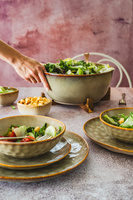 SERWIS OBIADOWY CERAMICZNY 18 ELEMENTÓW DLA 6 OSÓB LIGHT BROWN OMBRES INSTA