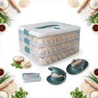 ZESTAW POJEMNIKÓW I WYKRAWACZY DO PIEROGÓW 3W1 PRZEZROCZYSTY 4,5L