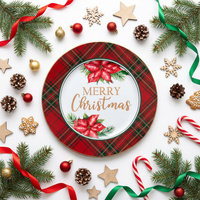 TACA METALOWA 323CM DEKORACYJNA ZIMOWA PODTALERZ 33 CM DO OZDABIANIA