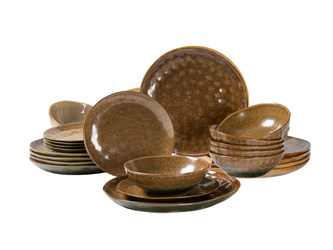 SERWIS OBIADOWY CERAMICZNY 18 ELEMENTÓW DLA 6 OSÓB GREEN OMBRE DESIGN
