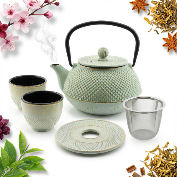 IMBRYK CZAJNIK ŻELIWNY 2x CZARKI ZESTAW NA PREZENT