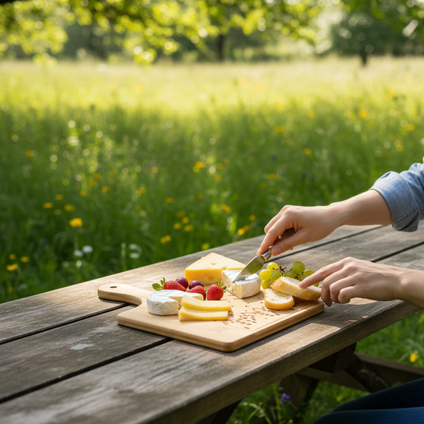DESKA DO KROJENIA JEDZENIA I SERWOWANIA DAŃ BAMBUS NATURALNY 30×20×1,5 CM