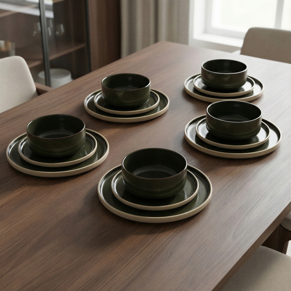 SERWIS OBIADOWY KOMPLET TALERZY 18EL. ZASTAWA OBIADOWA ZESTAW NA 6 OSÓB