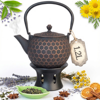 CZAJNIK ŻELIWNY IMBRYK PSZCZOŁKA 1,2 L ZAPARZACZ DO HERBATY + PODGRZEWACZ