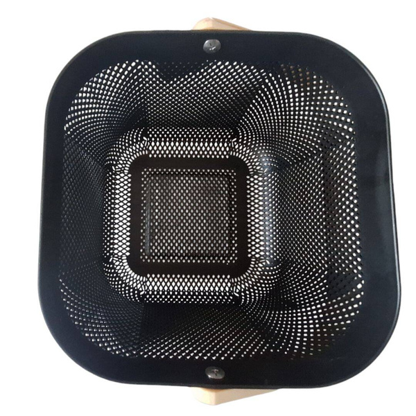 KOSZYK NA OWOCE WARZYWA PATERA CZARNYA KOSZ Z BAMBUSOWĄ RĄCZKĄ 24x25cm