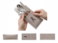 ETUI NA SZTUĆCE KIESZONKA DEKORACYJNA FILCOWA ZESTAW 2 SZT BEŻOWE 23X10 cm