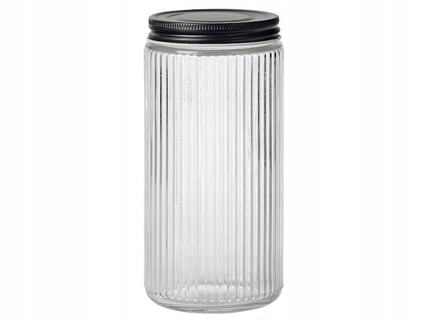 SŁOIK ryflowany do przechowywania żywności 1L SZKLANY pojemnik 19cm