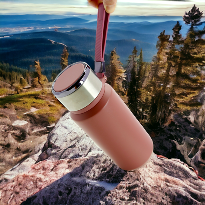 TERMOS KUBEK TERMICZNY PODRÓŻNY STALOWY 650 ml DO KAWY HERBATY WODY +SITKO