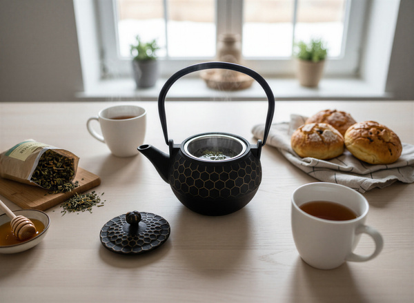 CZAJNIK ŻELIWNY IMBRYK PSZCZÓŁKA 1,2L ZAPARZACZ DO HERBATY I ZIÓŁ ŻELIWO