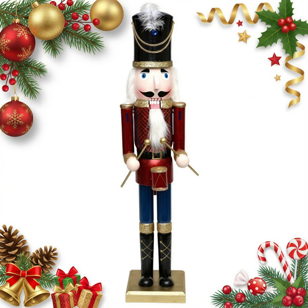 DZIADEK DO ORZECHÓW 77 cm FIGURKA DEKORACJA Z DREWNA