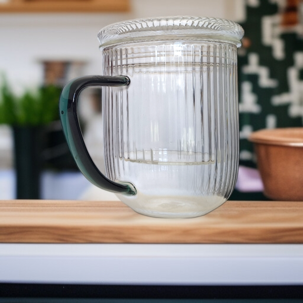 SZKLANKA KUBEK TERMICZNY 0,4L ZAPARZACZ SZKLANY DO PARZENIA HERBATY I ZIÓŁ