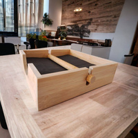 SERWETNIK POJEMNIK NA SERWETKI CHUSTECZNIK STOJAK PUDEŁKO BAMBUSOWE 18,5 cm