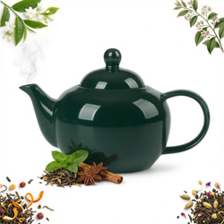 DZBANEK ZAPARZACZ CERAMICZNY DO HERBATY 1L Z PODWÓJNYM FILTREM I SITKIEM