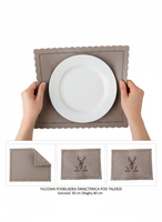 FILCOWA PODKŁADKA ŚWIĄTECZNA POD TALERZE BEŻOWA 30×40 CM DO DEKORACJI