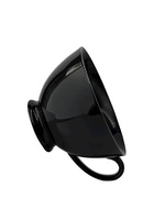 FILIŻANKA CERAMICZNA CZARNA 260ml ZE SPODKIEM AŻUROWYM DO KAWY HERBATY