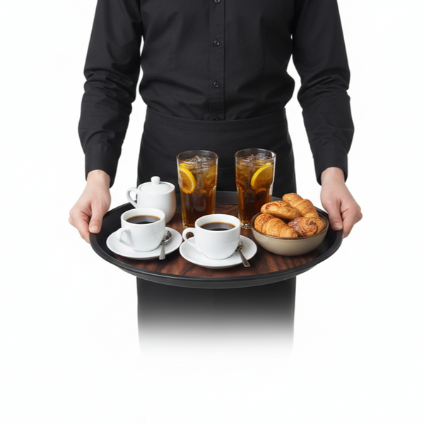 TACA KELNERSKA KUCHENNA ANTYPOSLIZGOWA CZARNA 41 cm DO SERWOWANIA PODAWANIA