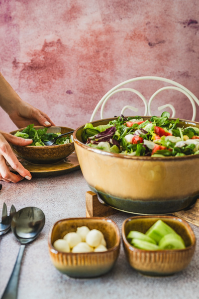 SERWIS OBIADOWY CERAMICZNY 18 ELEMENTÓW DLA 6 OSÓB GREEN OMBRE DESIGN