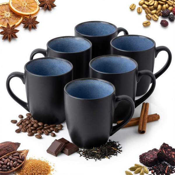 KUBKI CERAMICZNE 6 ZESTAW KUBEK DO KAWY HERBATY