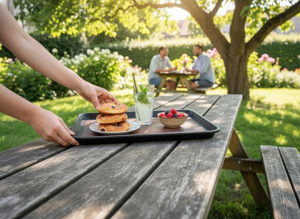 TACA KUCHENNA KELNERSKA ANTYPOŚLIZGOWA CZARNA PROSTOKĄT 45,5×35,5×2 CM