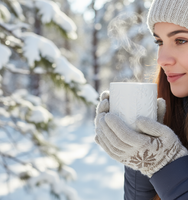 KUBEK 300 ML ZIMOWY ŚWIĄTECZNY DECO, BEŻ DO GORĄCYCH NAPOJÓW ZMYWARKA
