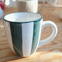 KUBEK 350ML DO ŚWIĄTECZNY CERAMIKA ZIELONO-BIAŁY, ZMYWARKA